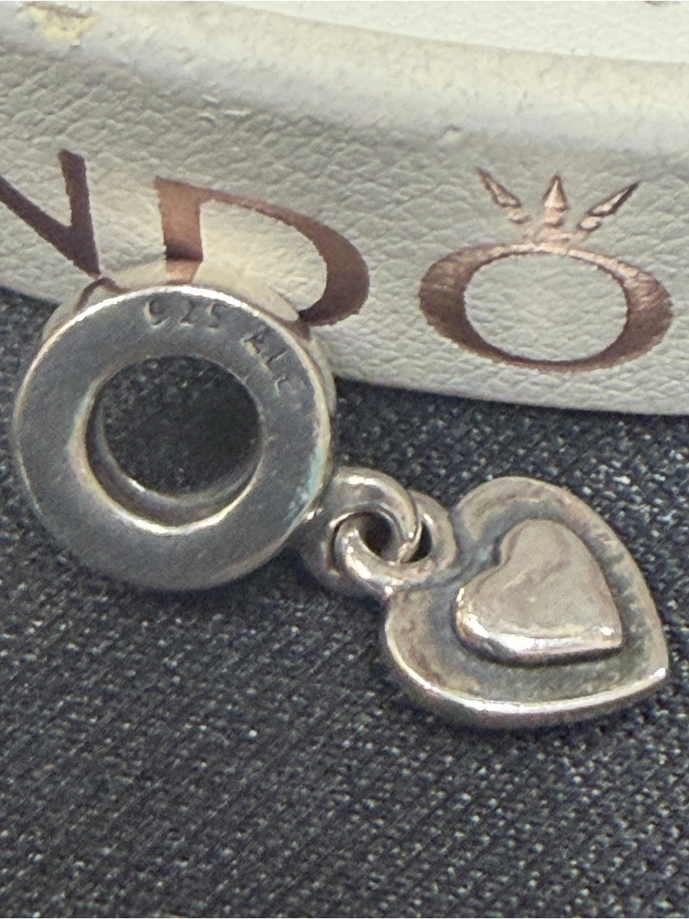 Authentic Pandora Sterling Silver Heart Dangle Charm - Silver